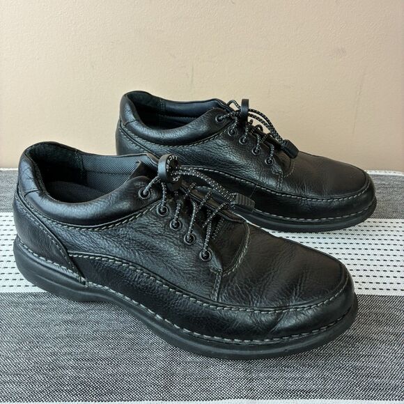 Rockport Mens Black Leather Shoes Lock Laces Size 7.5 M